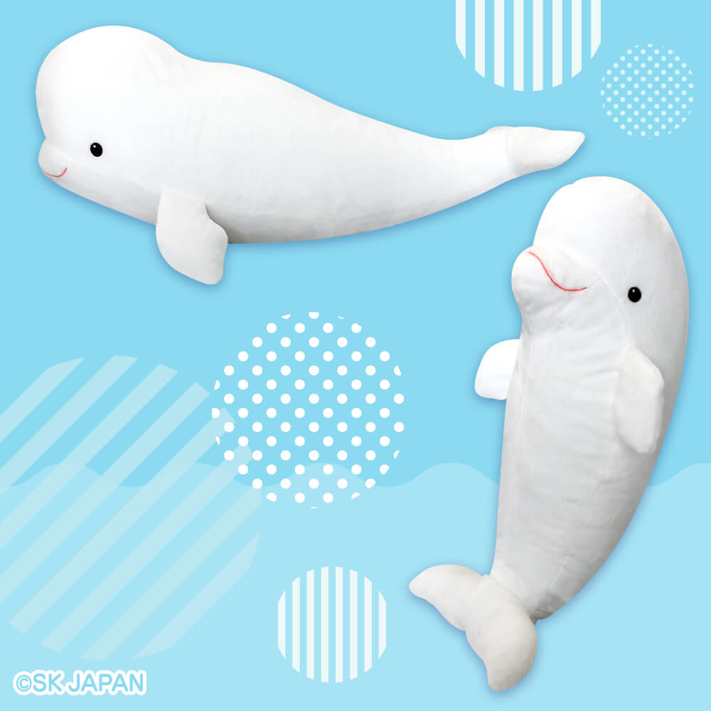 シロイルカいろんなポーズbigぬいぐるみ 八景島シーパラダイス限定 まぁーるいココロのそばに いつも エスケイジャパン
